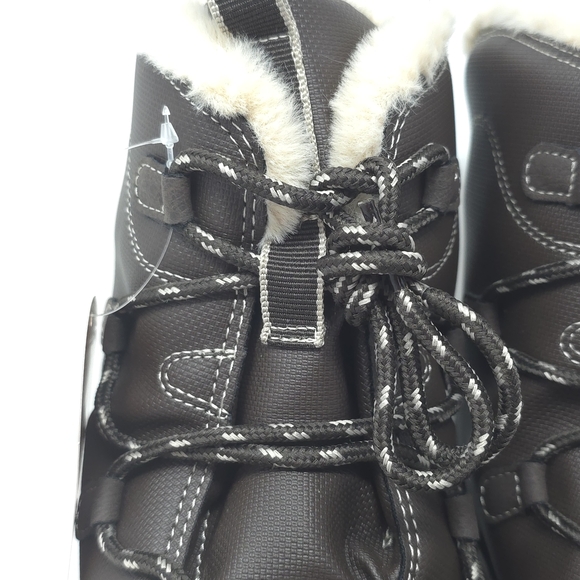 JBU Brisky Winter Boots Dark Brown/Taupe Faux Fur Size 11M - Picture 11 of 13